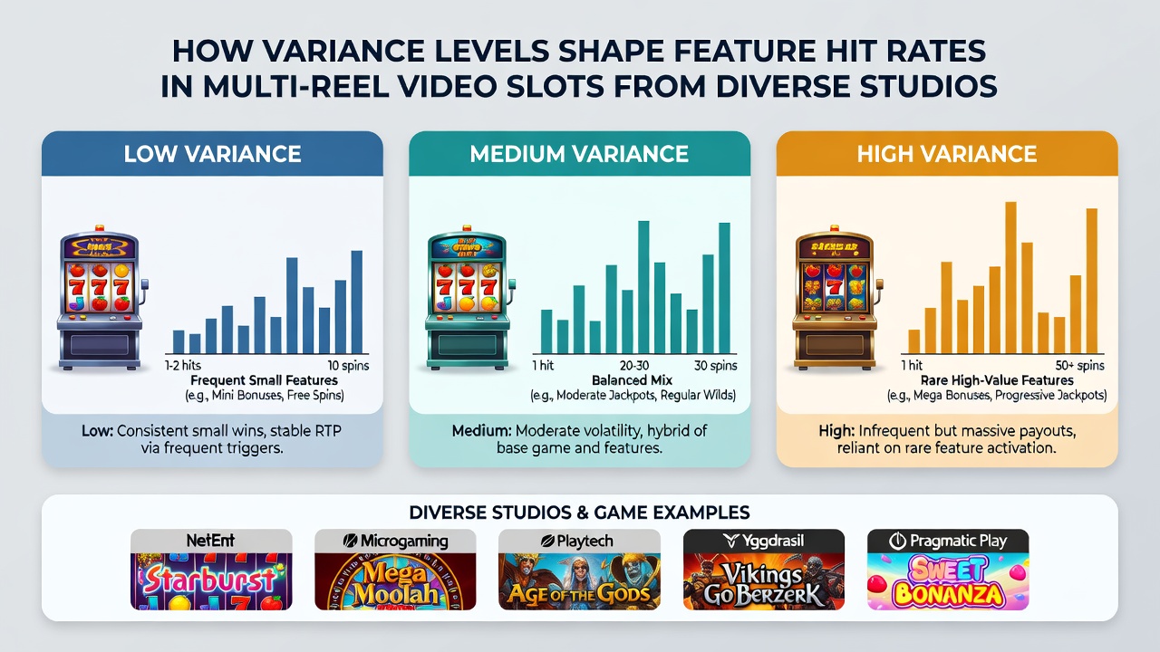 Vergleich von Feature-Aktivierungen in Slots mit variierender Volatilität